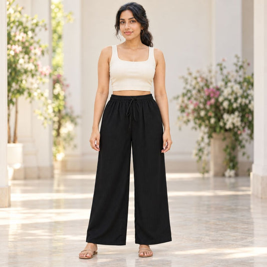 Black Color  Free Size Palazzo Pant
