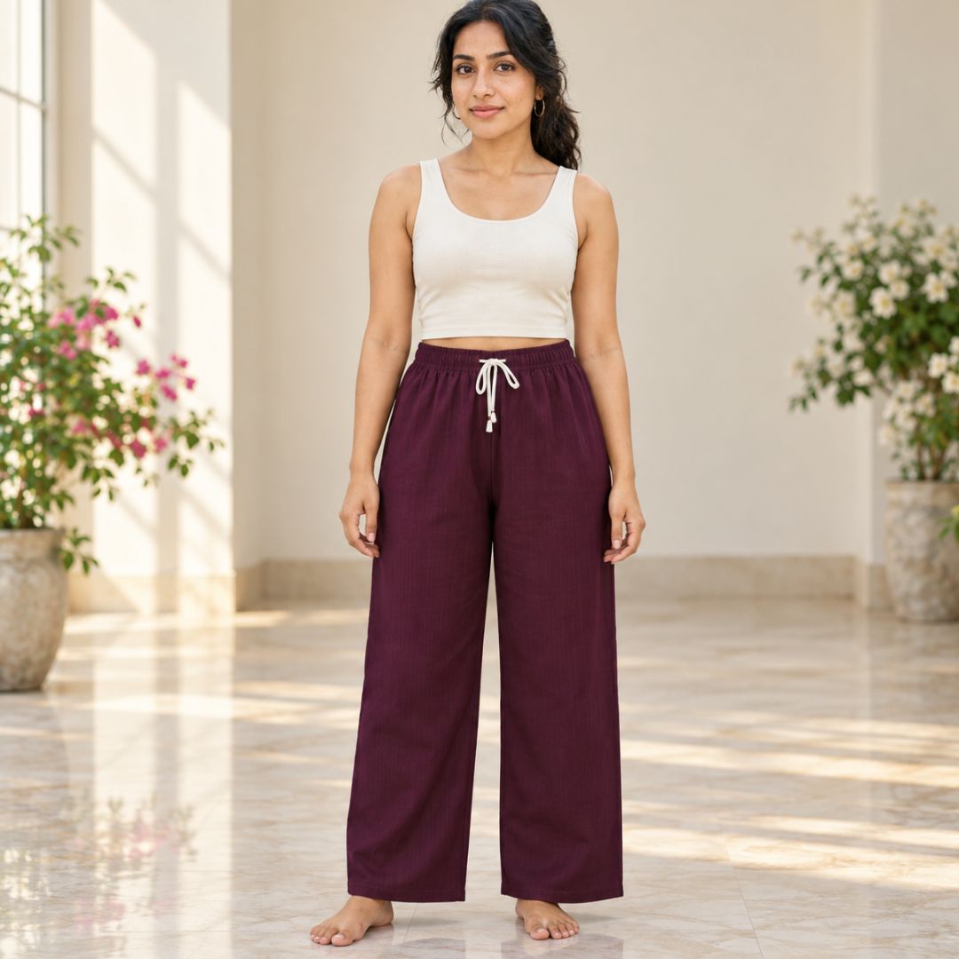 Wine Color  Free Size Palazzo Pant