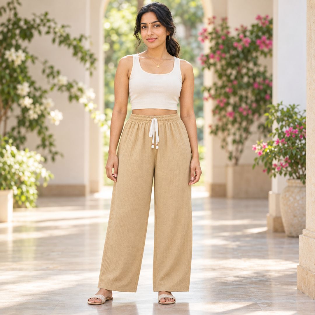 L. Fawn Color  Free Size Palazzo Pant