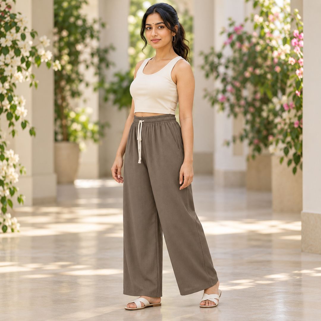 Mouse Color  Free Size Palazzo Pant