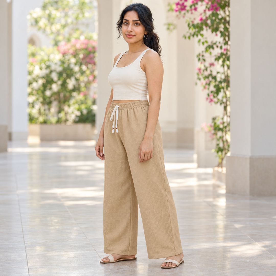 L. Fawn Color  Free Size Palazzo Pant