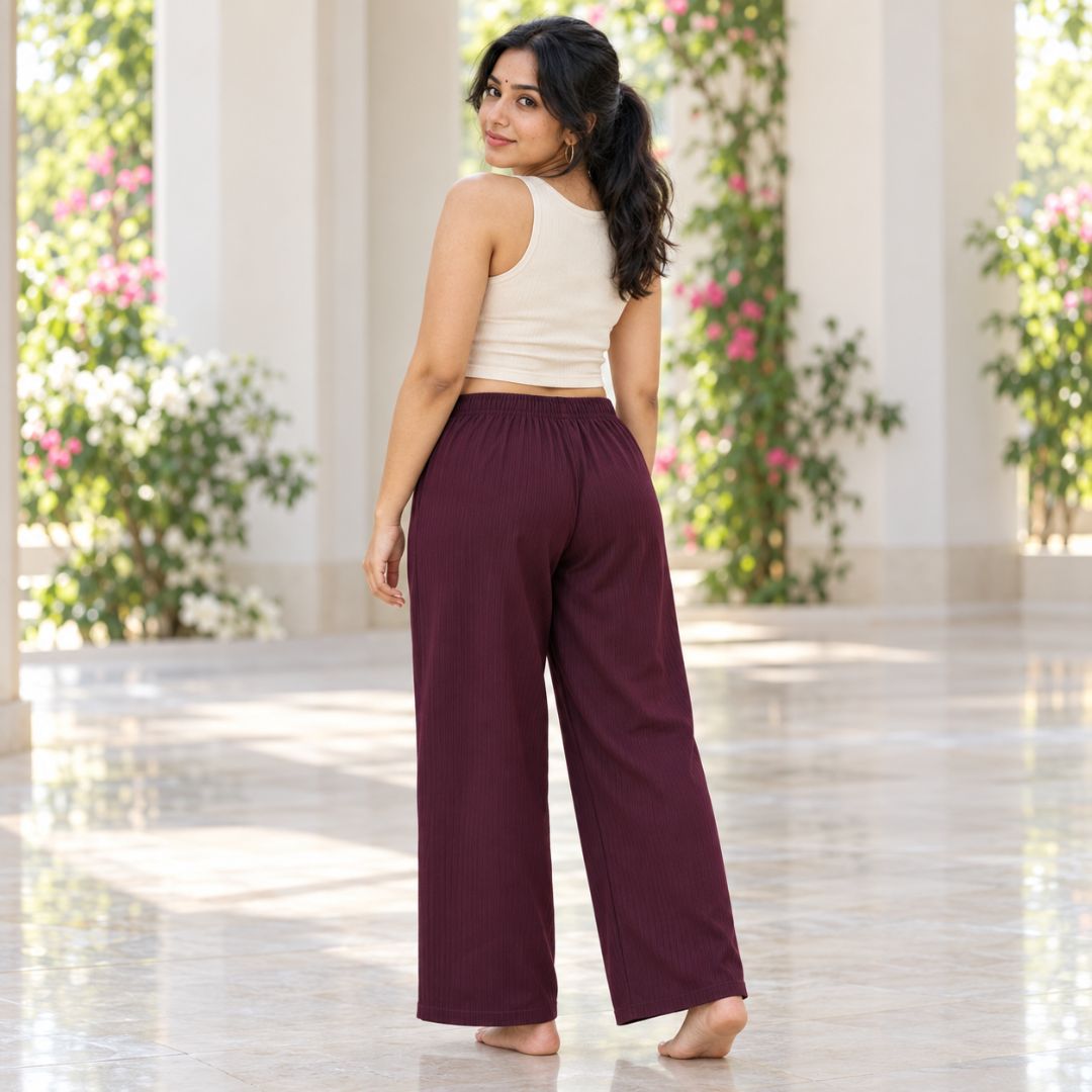Wine Color  Free Size Palazzo Pant