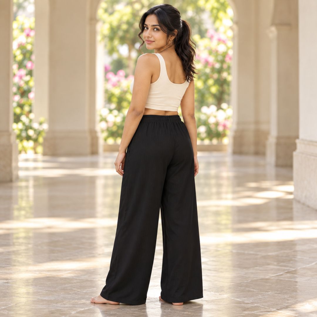 Black Color  Free Size Palazzo Pant