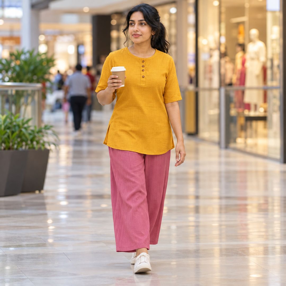 Onion Color Free Size Palazzo Pant