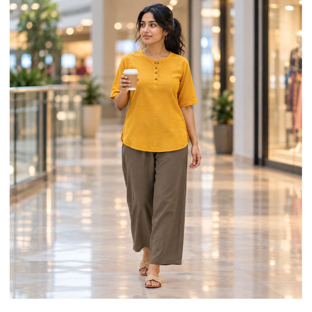 Mouse Color  Free Size Palazzo Pant