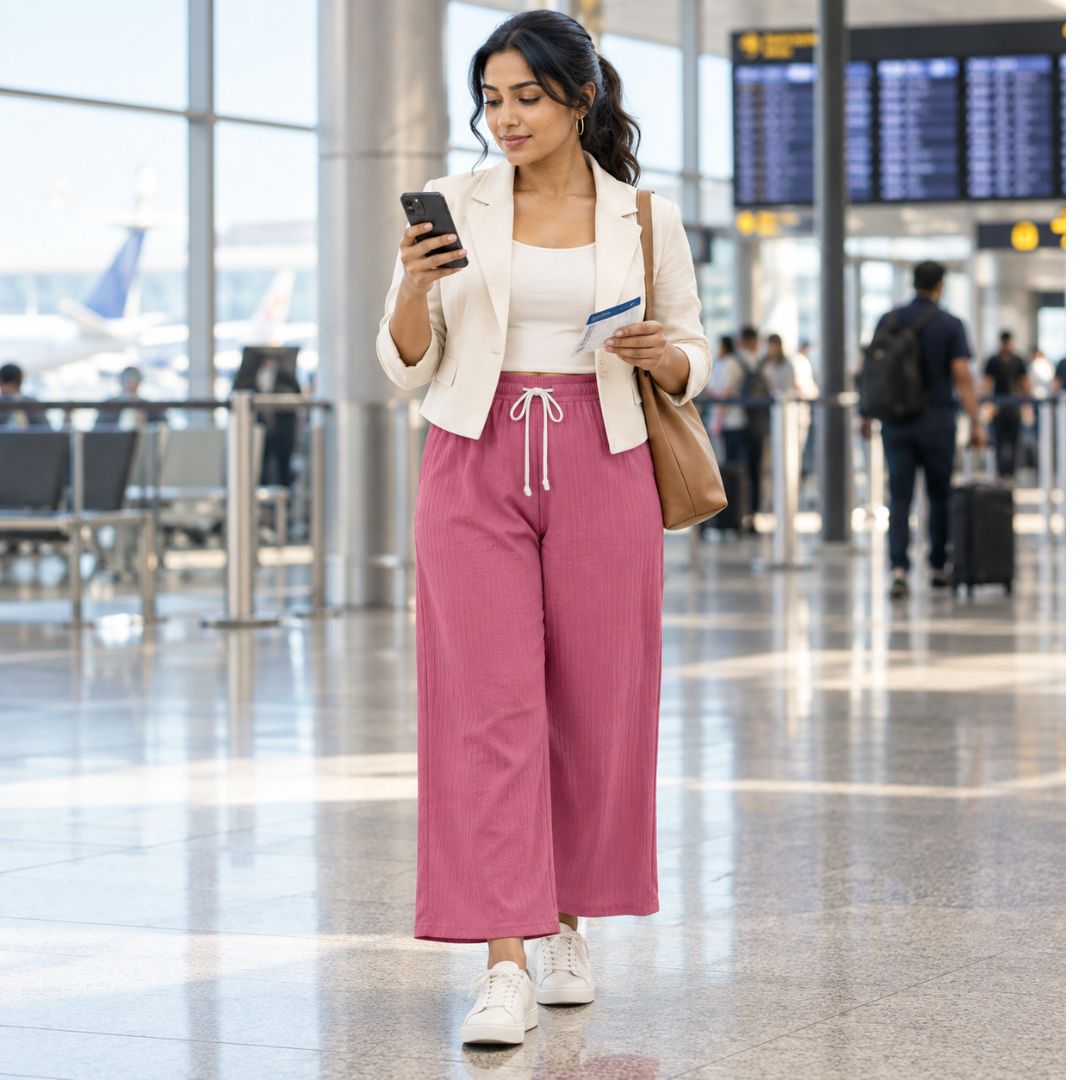 Onion Color Free Size Palazzo Pant