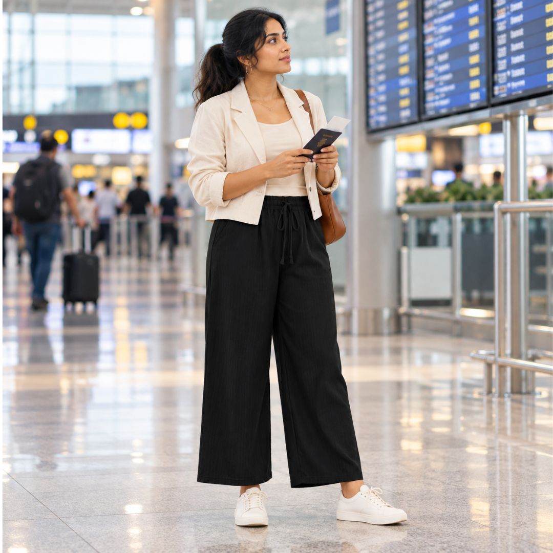Black Color  Free Size Palazzo Pant
