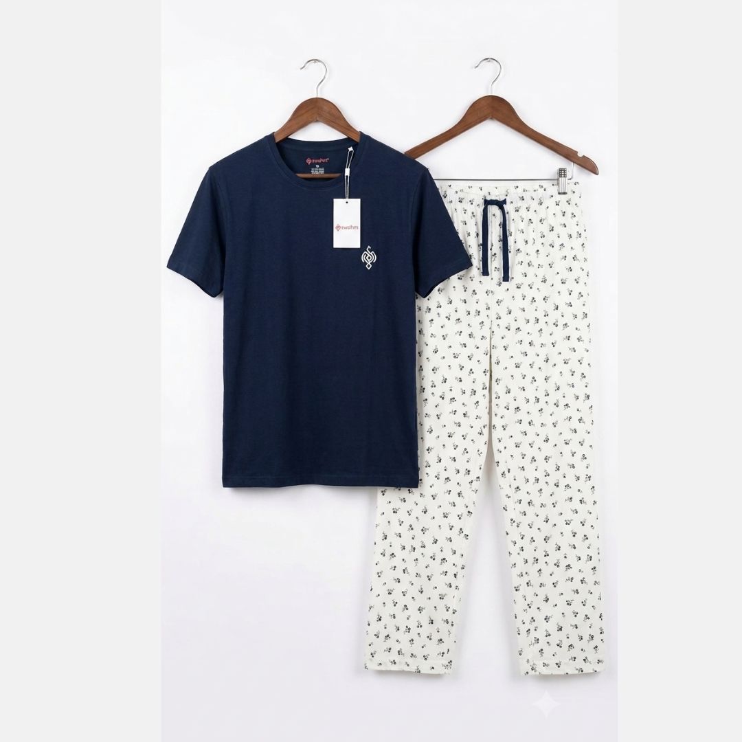 Navi blue Color Cotton Pyjama set